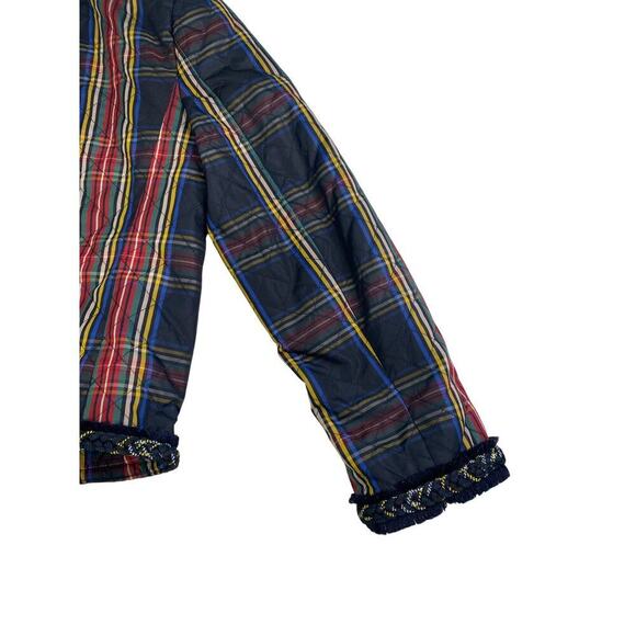 J Crew Quilted Blazer Jacket Tartan Plaid Black Green Size 4 RARE Office Classic - Picture 9 of 14